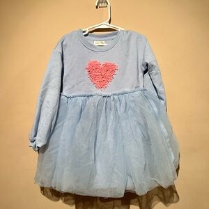 Cat & Jack Blue Dress with Pink Heart